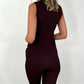 Ciara Button up Waistcoat - Plum