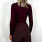 Zoe Polo Neck Top - Plum