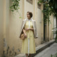 Cynthia Linen Striped Shirt Dress - Yellow