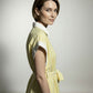 Cynthia Linen Striped Shirt Dress - Yellow