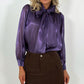 Aoife Bowknot Metallic Shirt - Purple
