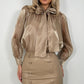 Aoife Bowknot Metallic Shirt - Gold