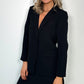 Lizzie Single Button Blazer with Lace - Black