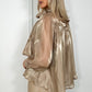 Aoife Bowknot Metallic Shirt - Gold