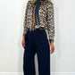 Silvia Tailored Belted Trousers - Navy
