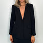 Lizzie Single Button Blazer with Lace - Black