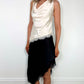 Aisling Satin Skirt with Lace - Black