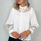 Lorraine Shirt with Lace Details - White