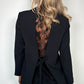 Lizzie Single Button Blazer with Lace - Black