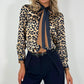 Eimear Animal Print Bowknot Shirt - Black and Brown