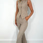 Norma Tailored Flare Trousers - Taupe
