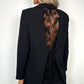 Lizzie Single Button Blazer with Lace - Black