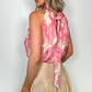 Pauline Floral Necklace Top - Pink