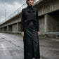 Amelie Maxi Faux Leather Skirt with Button Details - Black