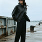 Rhonda Oversized Faux Leather Jacket - Black