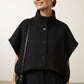 Ciara Button Poncho - Black