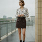 Linda Suede Mini Skirt with Side Pockets - Brown