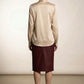 Amelie Maxi Faux Leather Skirt with Button Details - Burgundy