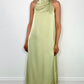 Jennifer Satin Dress - Lime Green