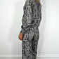 Riley Printed Tailored wide Leg Trousers - Black and White