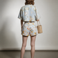 Lunna Linen Balloon Shorts - Light Blue