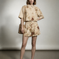 Lunna Linen Cropped Shirt - Beige