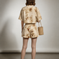 Lunna Linen Cropped Shirt - Beige