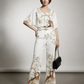 Emma Animal Print Top - White