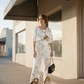 Emma Animal Print Trousers - White