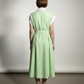 Cynthia Linen Striped Shirt Dress - Lime Green