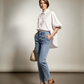 Diana Cotton Shirt with Balloon Sleeves - White