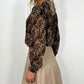 Suzanne Printed Bowknot Shirt - Brown