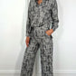 Riley Printed Tailored wide Leg Trousers - Black and White