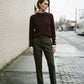Tanya Sweater Knit With Polka Dot Details - Choco Brown