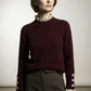 Tanya Sweater Knit With Polka Dot Details - Choco Brown