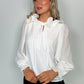Ann Ruffle Blouser with Bow Tie - White