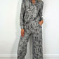 Riley Printed Shirt with Front Pockets - Black and White
