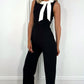 Julie white Bowknot Jumpsuit - Black