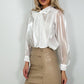 Aoife Bowknot Metallic Shirt - White