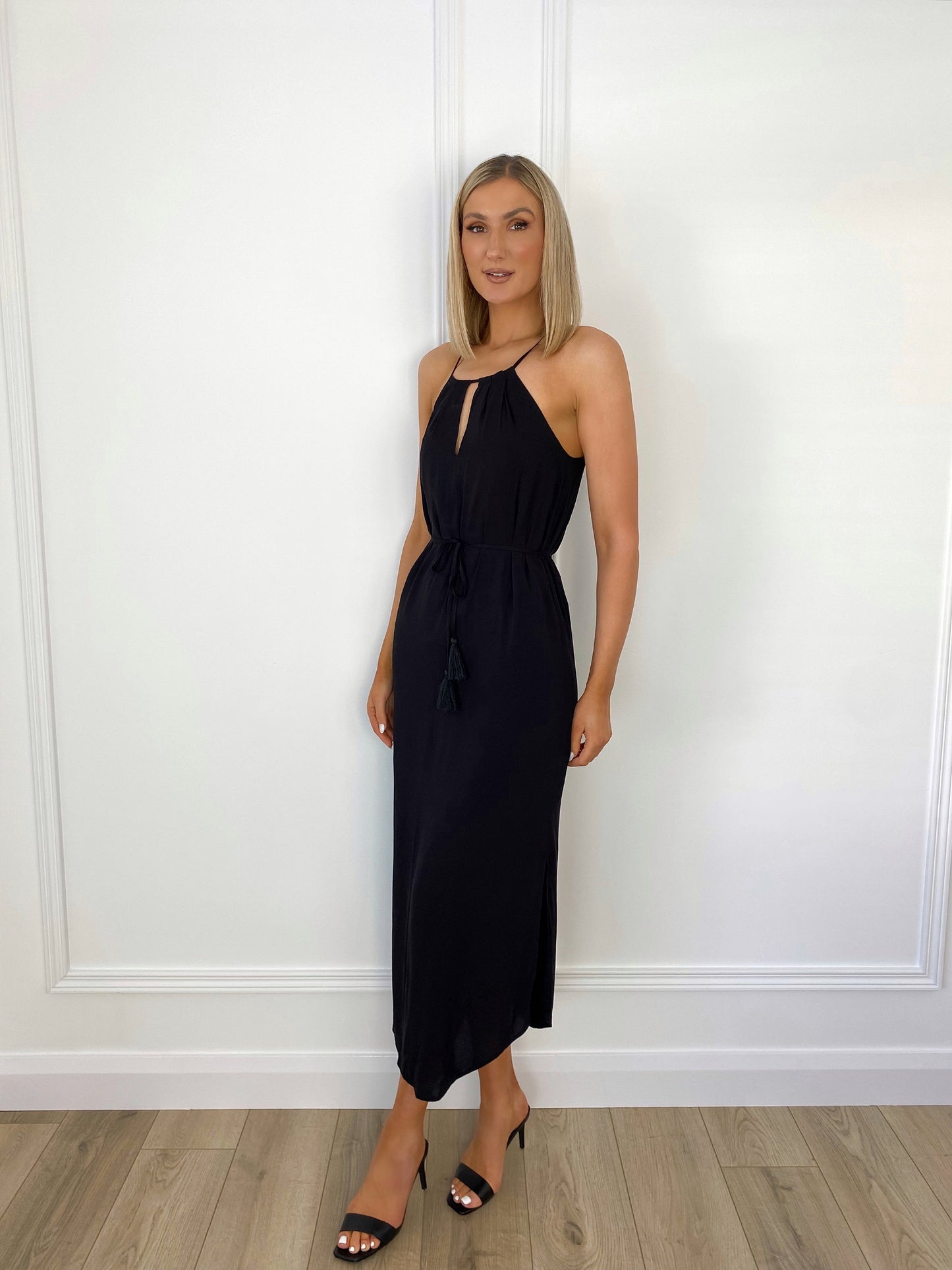 Tatiana Halter Long Dress - Black