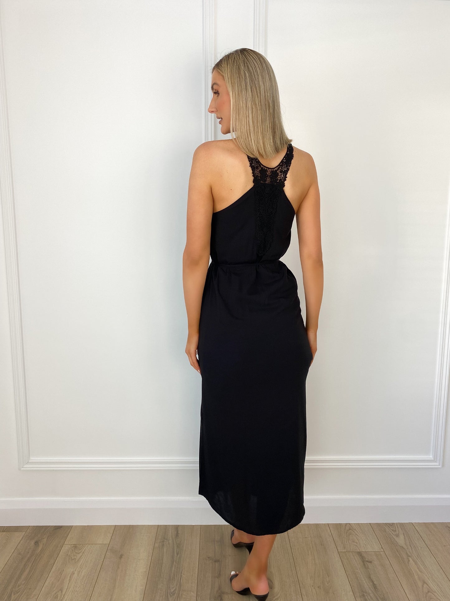 Tatiana Halter Long Dress - Black