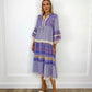 Emma Boho Printed Maxi Dress - Purple