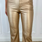 Solange Straight Leatherette Pants - Golden