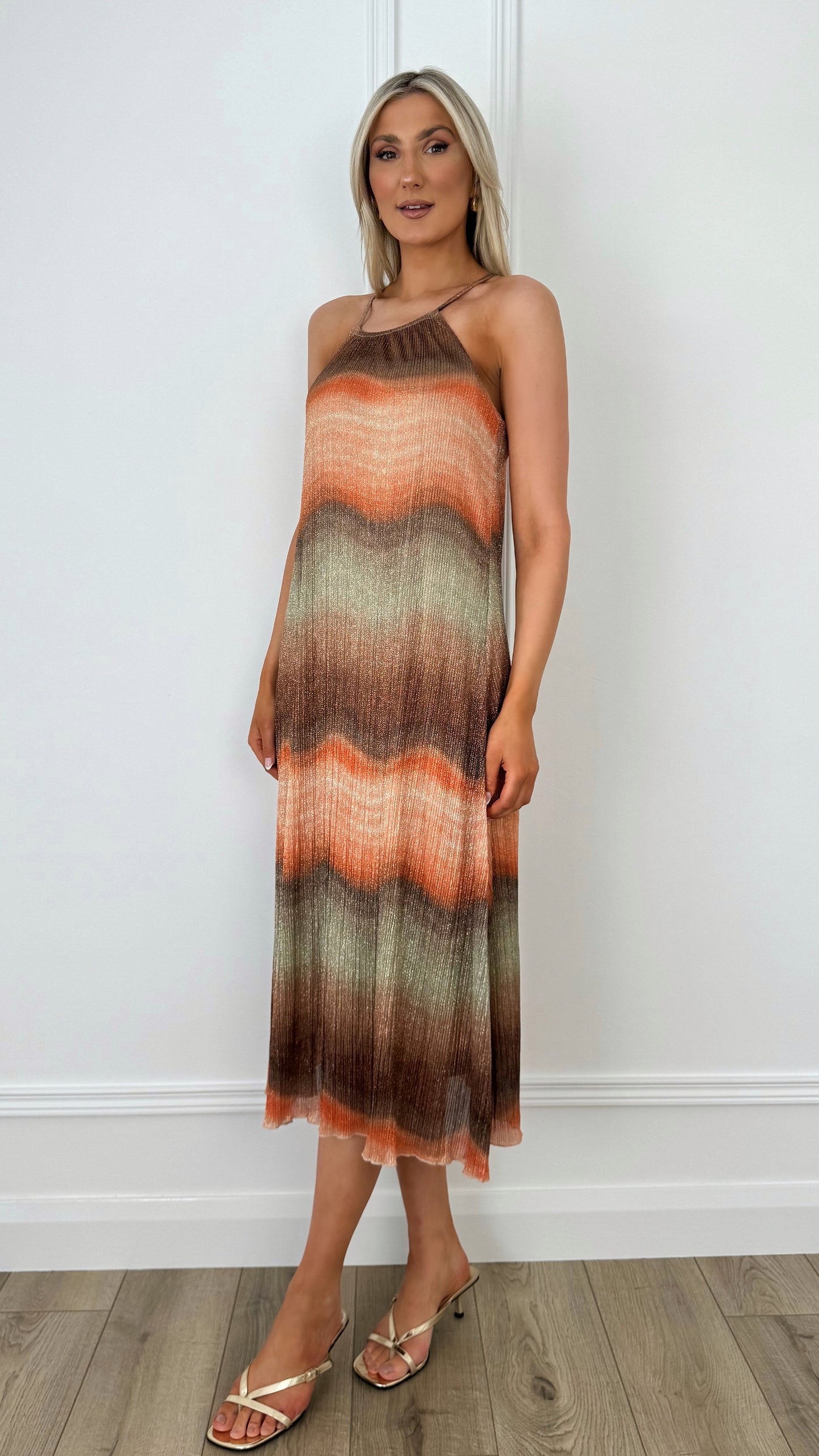 Suzi Strappy Shimmer Tent Dress - Multicolour