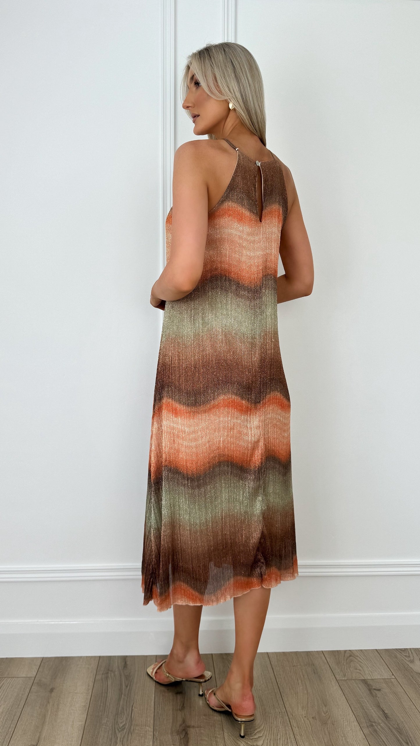 Suzi Strappy Shimmer Tent Dress - Multicolour