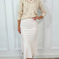 Olivia Cut Maxi Skirt - Beige