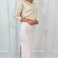 Olivia Cut Maxi Skirt - Beige