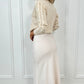 Olivia Cut Maxi Skirt - Beige