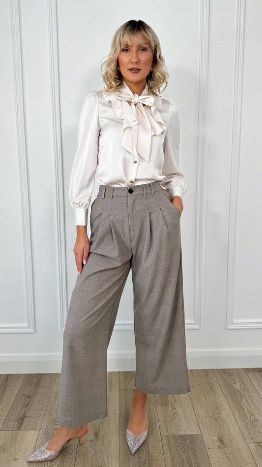 Bia Check Tailored Wide Trousers