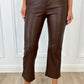 Solange straight leatherette pants - Chocolate